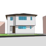 北九州・沖縄の注文住宅｜西原町|共有玄関ホール、各階世帯分離の２世帯住宅